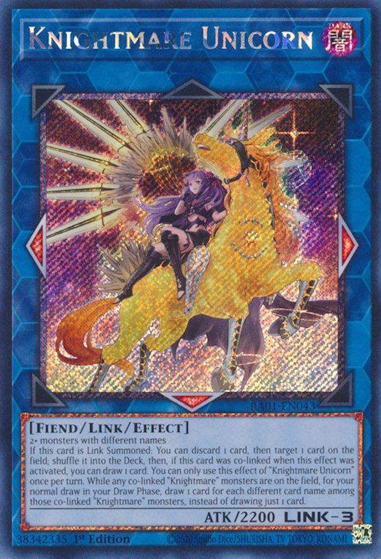 Knightmare Unicorn (Alternate Art) [RA01-EN043] Platinum Secret Rare | Jomio and Rueliete's Cards and Comics