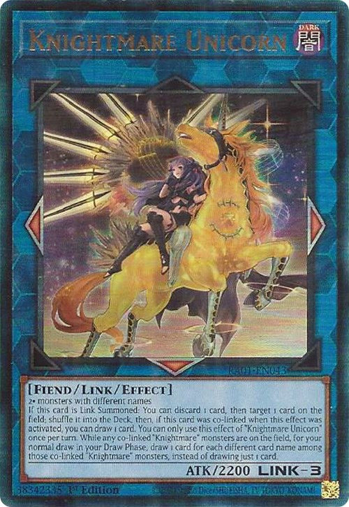 Knightmare Unicorn (Alternate Art) [RA01-EN043] Prismatic Ultimate Rare | Jomio and Rueliete's Cards and Comics