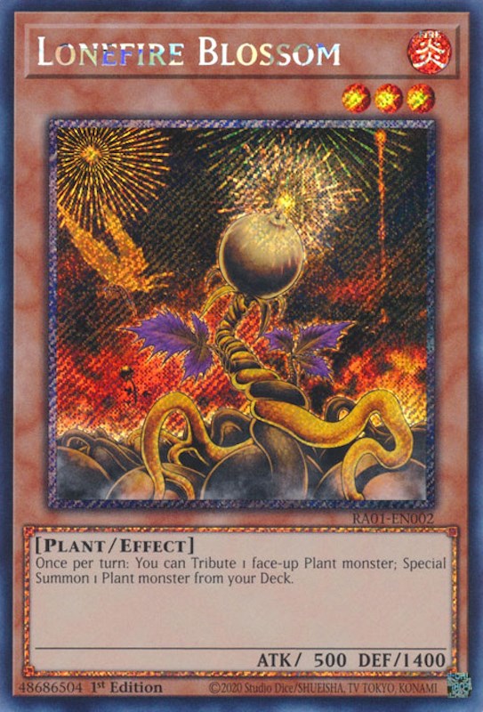 Lonefire Blossom [RA01-EN002] Prismatic Secret Rare | Jomio and Rueliete's Cards and Comics