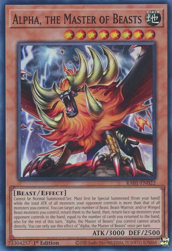Alpha, the Master of Beasts [RA01-EN022] Super Rare | Jomio and Rueliete's Cards and Comics