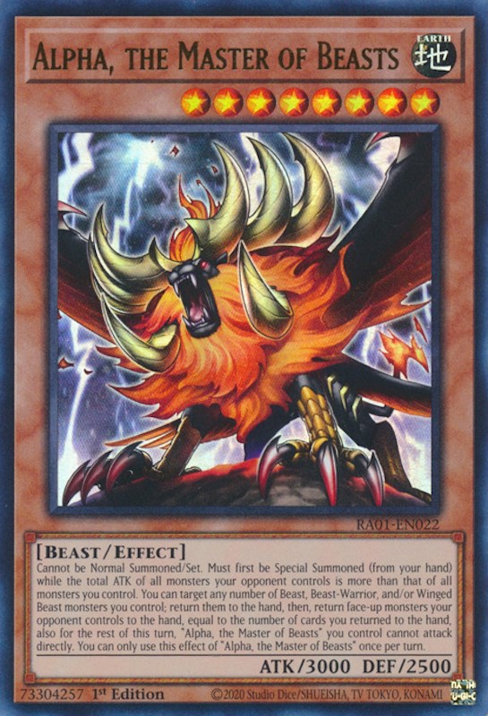 Alpha, the Master of Beasts [RA01-EN022] Ultra Rare | Jomio and Rueliete's Cards and Comics