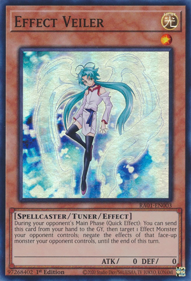 Effect Veiler [RA01-EN003] Super Rare | Jomio and Rueliete's Cards and Comics
