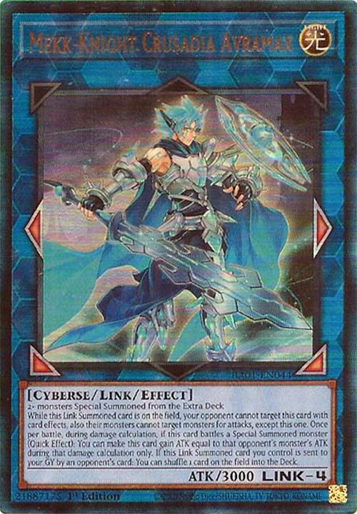 Mekk-Knight Crusadia Avramax [RA01-EN044] Prismatic Ultimate Rare | Jomio and Rueliete's Cards and Comics