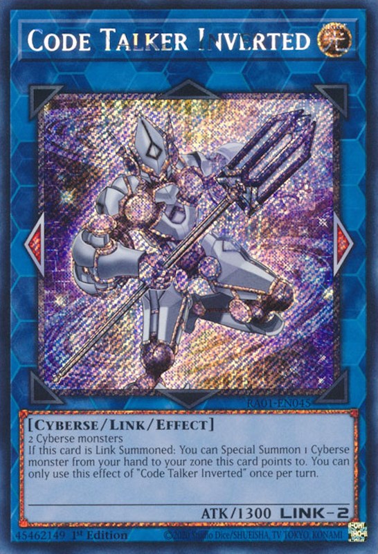 Code Talker Inverted [RA01-EN045] Platinum Secret Rare | Jomio and Rueliete's Cards and Comics