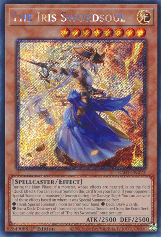 The Iris Swordsoul [RA01-EN023] Platinum Secret Rare | Jomio and Rueliete's Cards and Comics