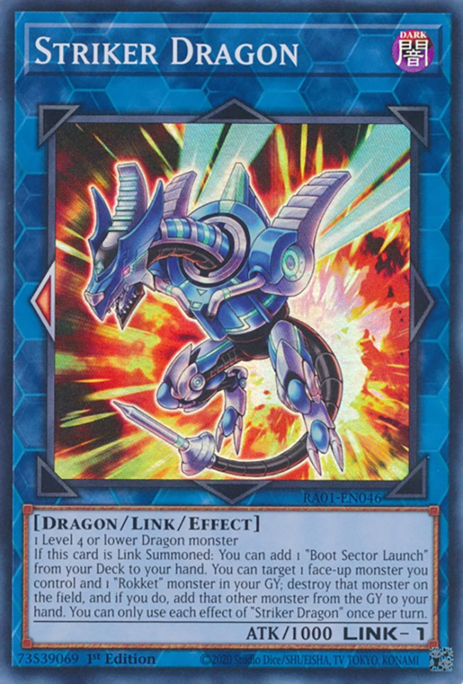 Striker Dragon [RA01-EN046] Super Rare | Jomio and Rueliete's Cards and Comics