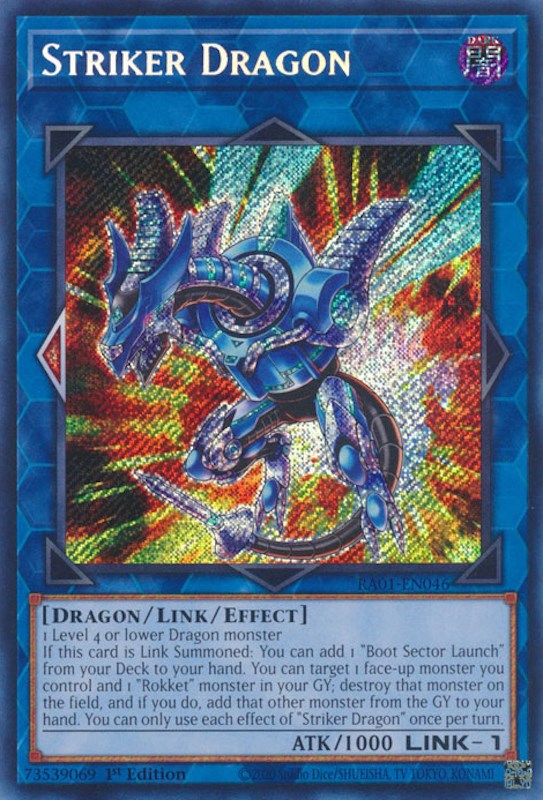 Striker Dragon [RA01-EN046] Secret Rare | Jomio and Rueliete's Cards and Comics