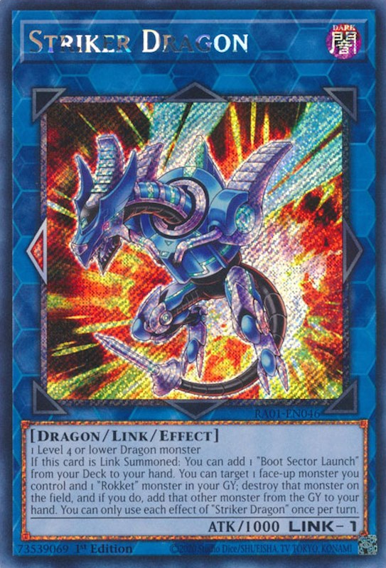 Striker Dragon [RA01-EN046] Platinum Secret Rare | Jomio and Rueliete's Cards and Comics