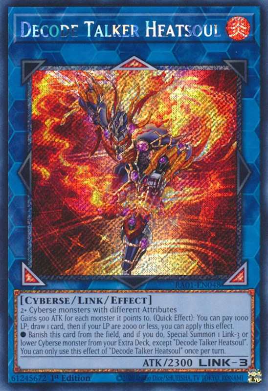 Decode Talker Heatsoul [RA01-EN048] Platinum Secret Rare | Jomio and Rueliete's Cards and Comics