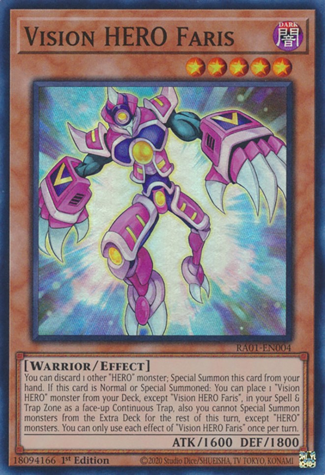 Vision HERO Faris [RA01-EN004] Super Rare | Jomio and Rueliete's Cards and Comics
