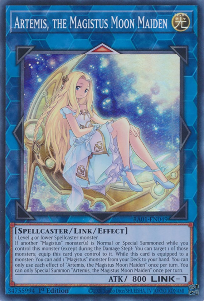 Artemis, the Magistus Moon Maiden [RA01-EN049] Super Rare | Jomio and Rueliete's Cards and Comics