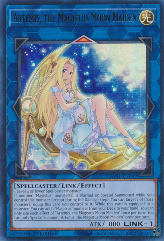Artemis, the Magistus Moon Maiden [RA01-EN049] Ultra Rare | Jomio and Rueliete's Cards and Comics