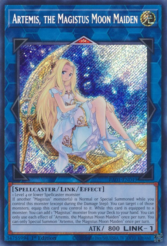 Artemis, the Magistus Moon Maiden [RA01-EN049] Secret Rare | Jomio and Rueliete's Cards and Comics