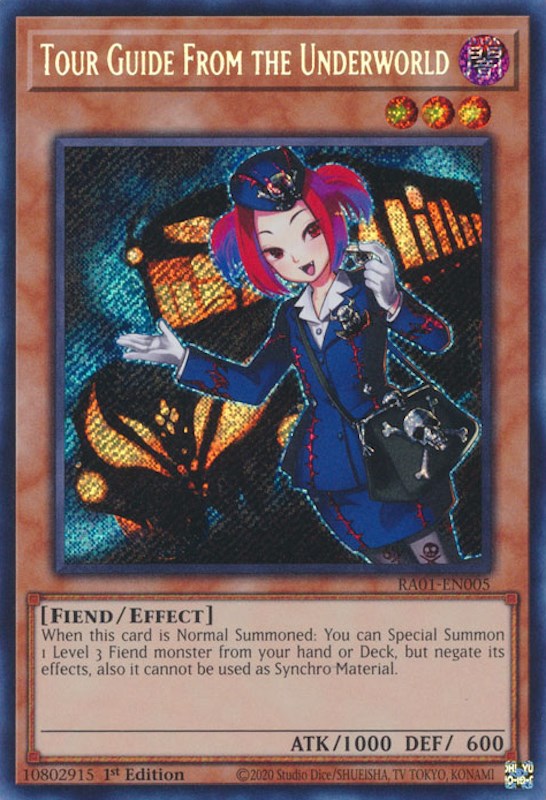 Tour Guide From the Underworld [RA01-EN005] Secret Rare | Jomio and Rueliete's Cards and Comics