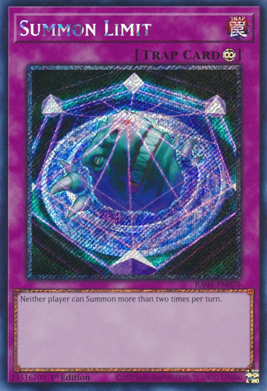 Summon Limit [RA01-EN070] Platinum Secret Rare | Jomio and Rueliete's Cards and Comics
