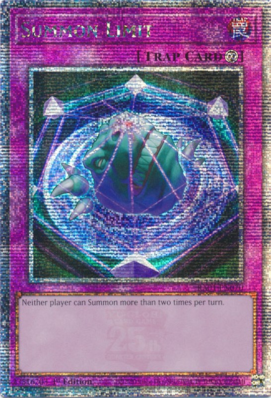 Summon Limit [RA01-EN070] Quarter Century Secret Rare | Jomio and Rueliete's Cards and Comics