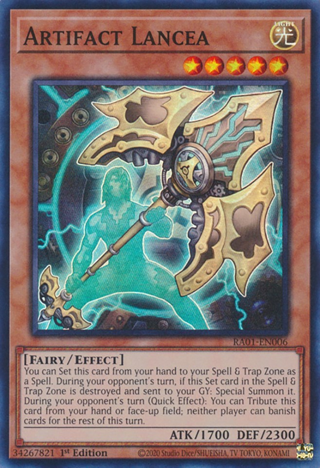Artifact Lancea [RA01-EN006] Super Rare | Jomio and Rueliete's Cards and Comics