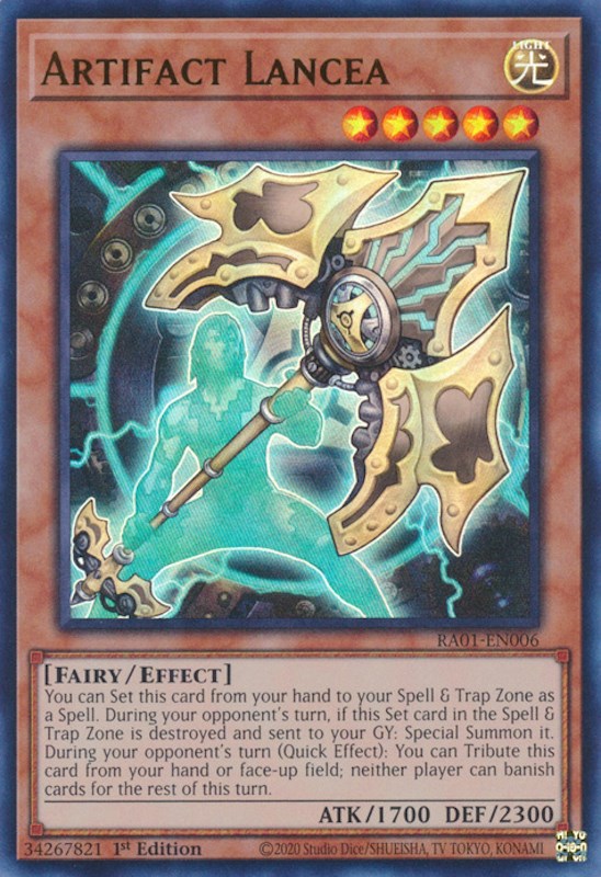 Artifact Lancea [RA01-EN006] Ultra Rare | Jomio and Rueliete's Cards and Comics
