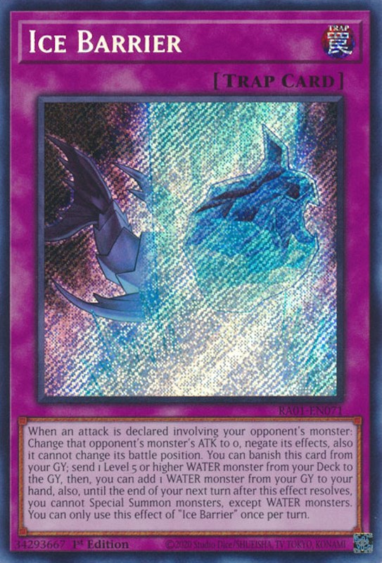 Ice Barrier [RA01-EN071] Secret Rare | Jomio and Rueliete's Cards and Comics