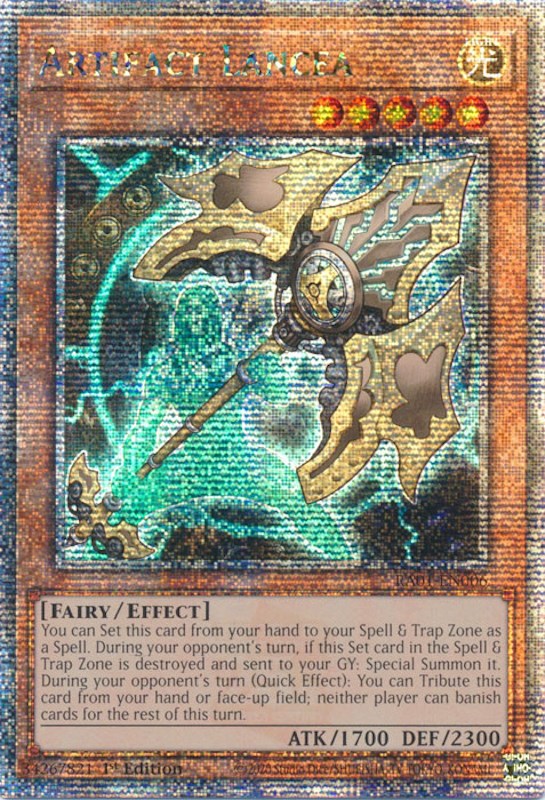 Artifact Lancea [RA01-EN006] Quarter Century Secret Rare | Jomio and Rueliete's Cards and Comics