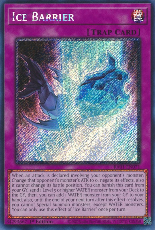 Ice Barrier [RA01-EN071] Platinum Secret Rare | Jomio and Rueliete's Cards and Comics