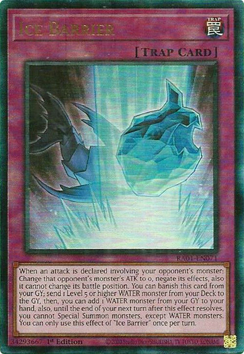 Ice Barrier [RA01-EN071] Prismatic Ultimate Rare | Jomio and Rueliete's Cards and Comics