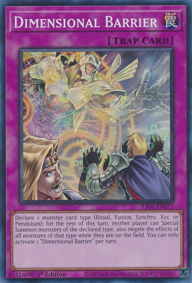 Dimensional Barrier [RA01-EN072] Super Rare | Jomio and Rueliete's Cards and Comics