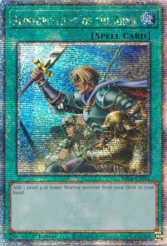 Reinforcement of the Army [RA01-EN051] Quarter Century Secret Rare | Jomio and Rueliete's Cards and Comics