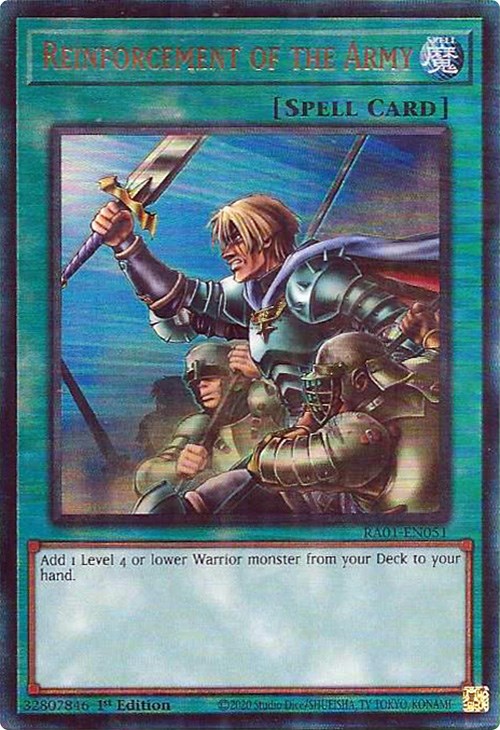 Reinforcement of the Army [RA01-EN051] Prismatic Ultimate Rare | Jomio and Rueliete's Cards and Comics