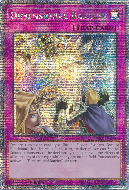 Dimensional Barrier [RA01-EN072] Quarter Century Secret Rare | Jomio and Rueliete's Cards and Comics