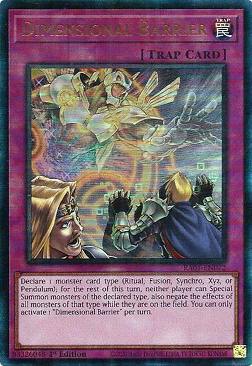 Dimensional Barrier [RA01-EN072] Prismatic Ultimate Rare | Jomio and Rueliete's Cards and Comics