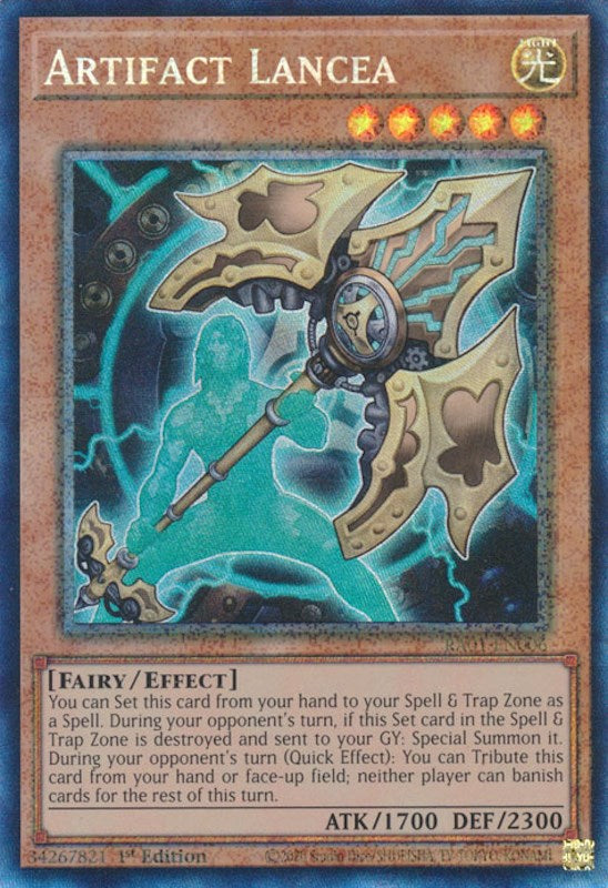 Artifact Lancea [RA01-EN006] Prismatic Collector's Rare | Jomio and Rueliete's Cards and Comics