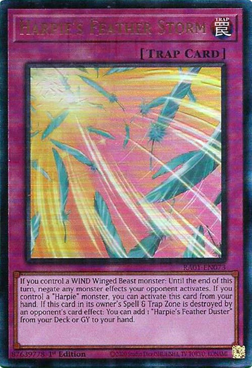 Harpie's Feather Storm [RA01-EN073] Prismatic Ultimate Rare | Jomio and Rueliete's Cards and Comics