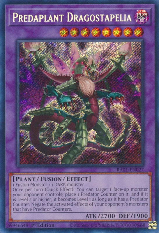 Predaplant Dragostapelia [RA01-EN027] Secret Rare | Jomio and Rueliete's Cards and Comics