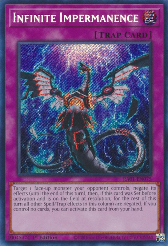 Infinite Impermanence [RA01-EN075] Secret Rare | Jomio and Rueliete's Cards and Comics