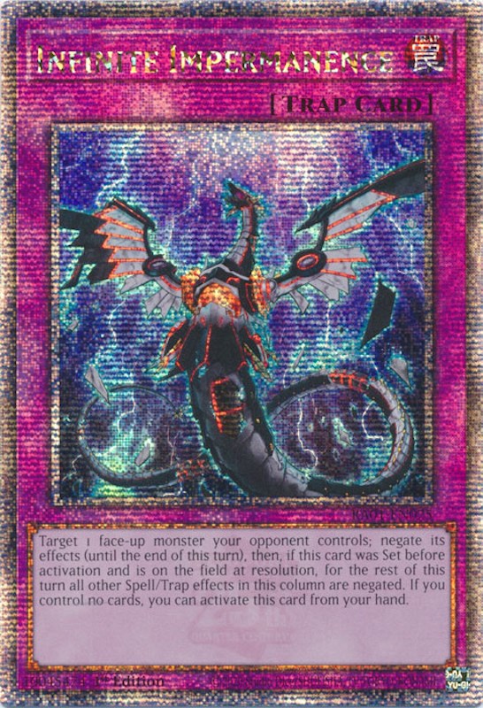 Infinite Impermanence [RA01-EN075] Quarter Century Secret Rare | Jomio and Rueliete's Cards and Comics