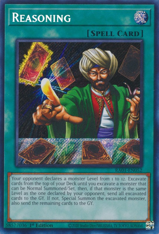 Reasoning [RA01-EN052] Secret Rare | Jomio and Rueliete's Cards and Comics