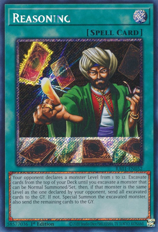 Reasoning [RA01-EN052] Platinum Secret Rare | Jomio and Rueliete's Cards and Comics
