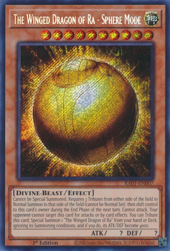The Winged Dragon of Ra - Sphere Mode [RA01-EN007] Secret Rare | Jomio and Rueliete's Cards and Comics