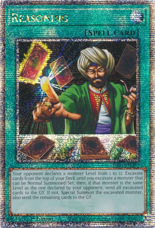 Reasoning [RA01-EN052] Quarter Century Secret Rare | Jomio and Rueliete's Cards and Comics