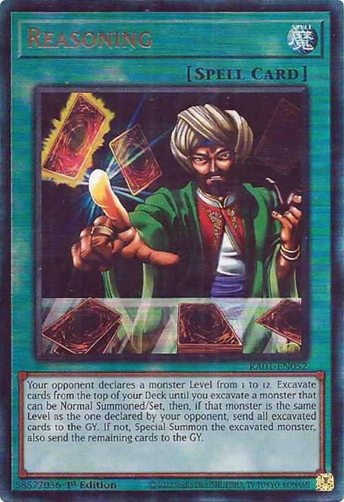 Reasoning [RA01-EN052] Prismatic Ultimate Rare | Jomio and Rueliete's Cards and Comics