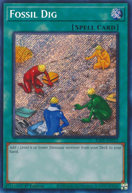 Fossil Dig [RA01-EN053] Secret Rare | Jomio and Rueliete's Cards and Comics