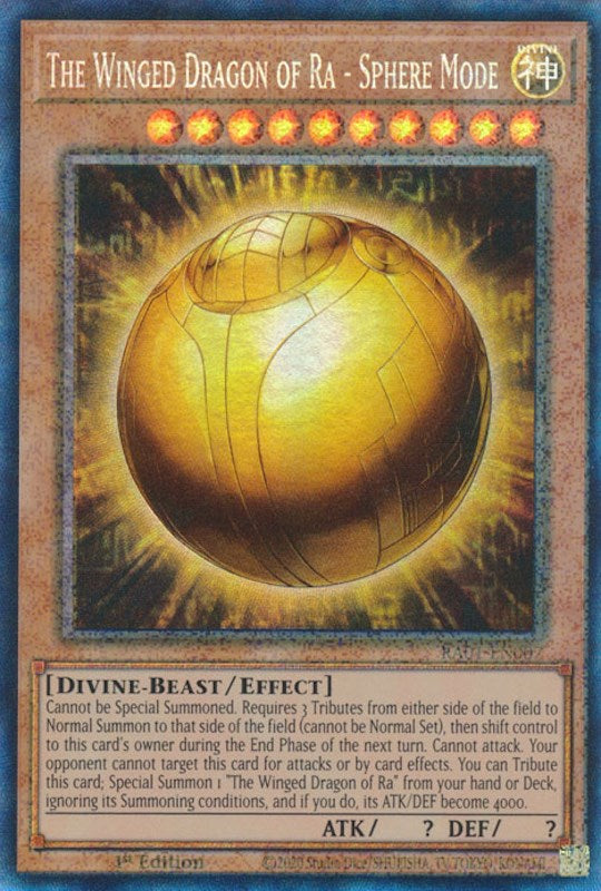 The Winged Dragon of Ra - Sphere Mode [RA01-EN007] Prismatic Collector's Rare | Jomio and Rueliete's Cards and Comics