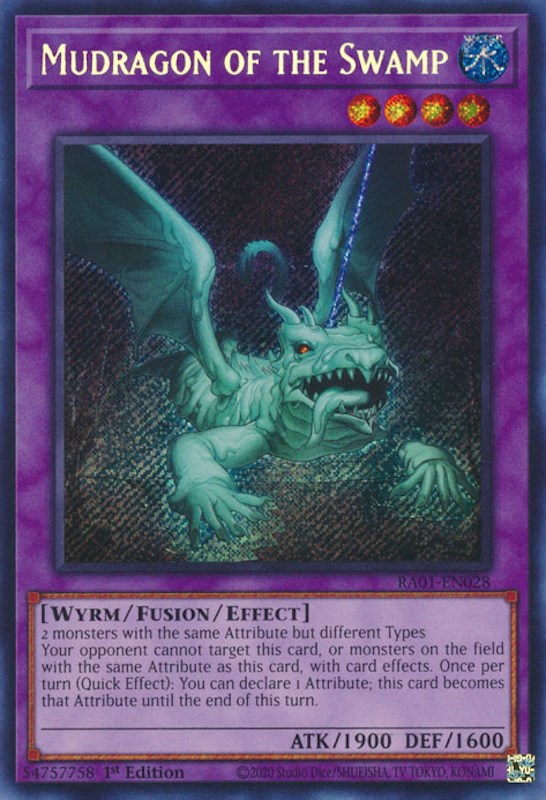 Mudragon of the Swamp [RA01-EN028] Secret Rare | Jomio and Rueliete's Cards and Comics