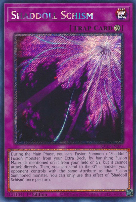 Shaddoll Schism [RA01-EN077] Platinum Secret Rare | Jomio and Rueliete's Cards and Comics