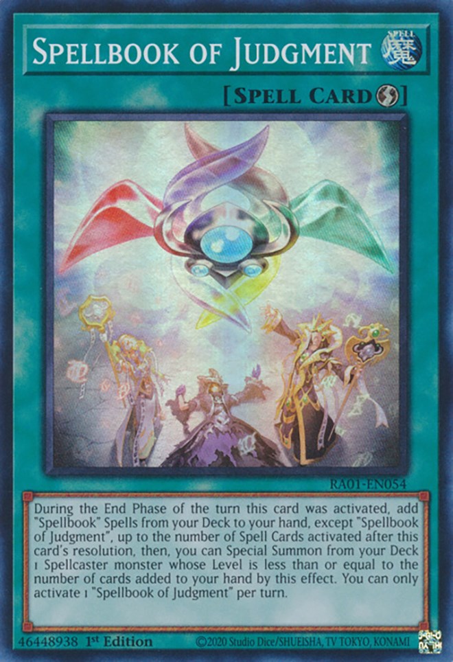 Spellbook of Judgment [RA01-EN054] Super Rare | Jomio and Rueliete's Cards and Comics