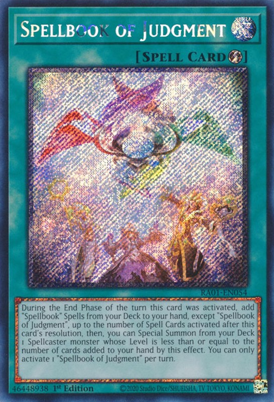 Spellbook of Judgment [RA01-EN054] Platinum Secret Rare | Jomio and Rueliete's Cards and Comics
