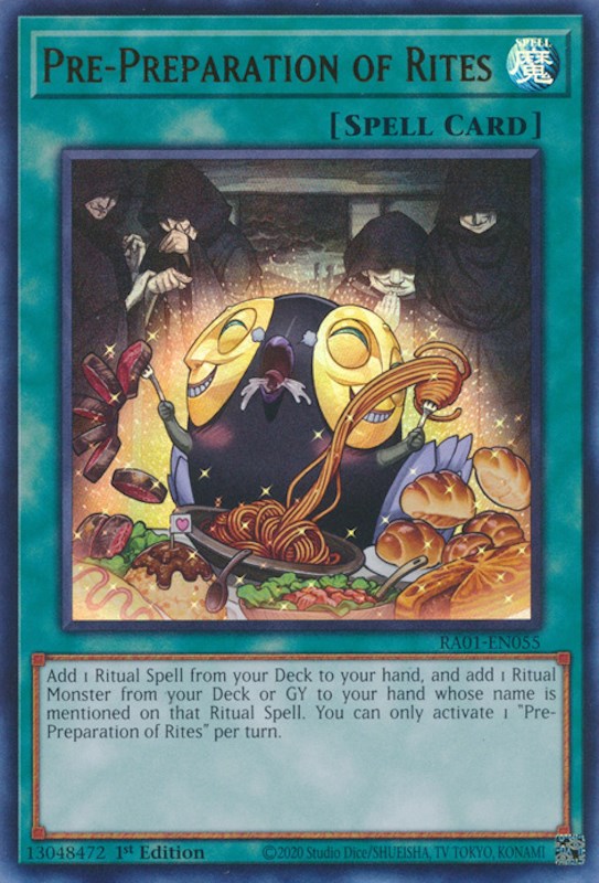 Pre-Preparation of Rites [RA01-EN055] Ultra Rare | Jomio and Rueliete's Cards and Comics