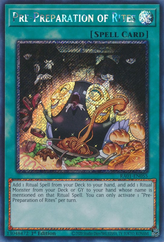 Pre-Preparation of Rites [RA01-EN055] Platinum Secret Rare | Jomio and Rueliete's Cards and Comics