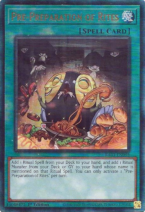 Pre-Preparation of Rites [RA01-EN055] Prismatic Ultimate Rare | Jomio and Rueliete's Cards and Comics